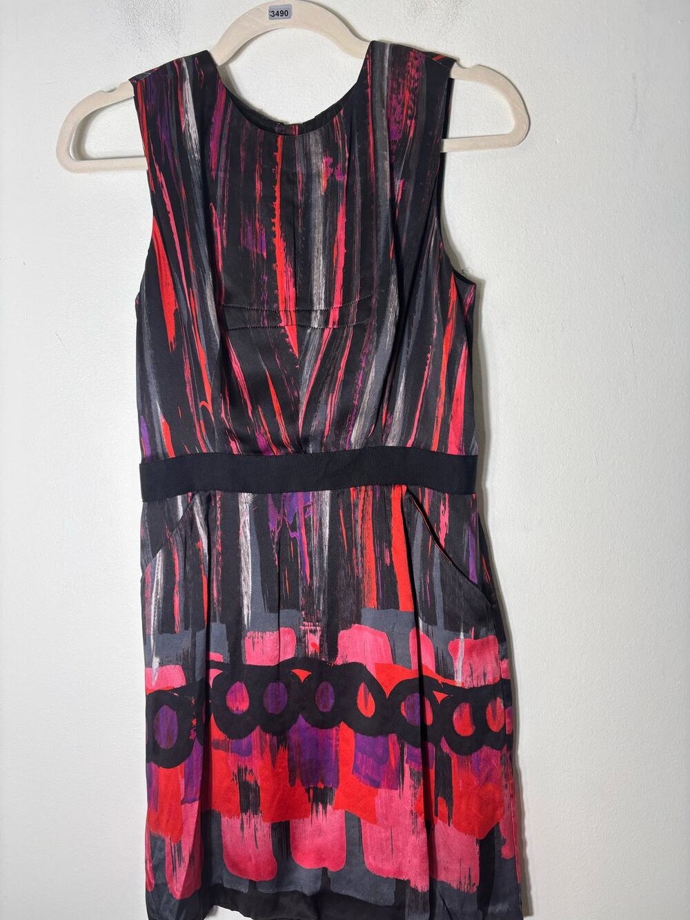 Milly Brush Stroke Sleeveless Mini Dress Sz 4
